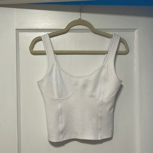 Abercrombie White Corset style Crop Tank